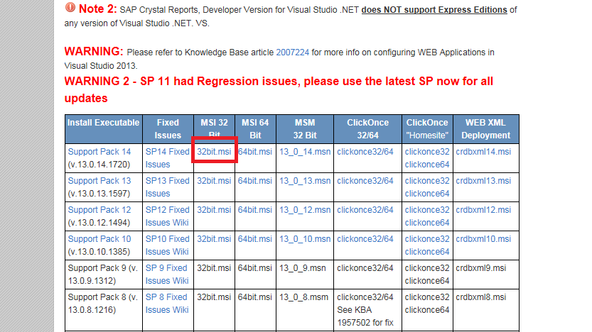 crystal report runtime download 64-bit